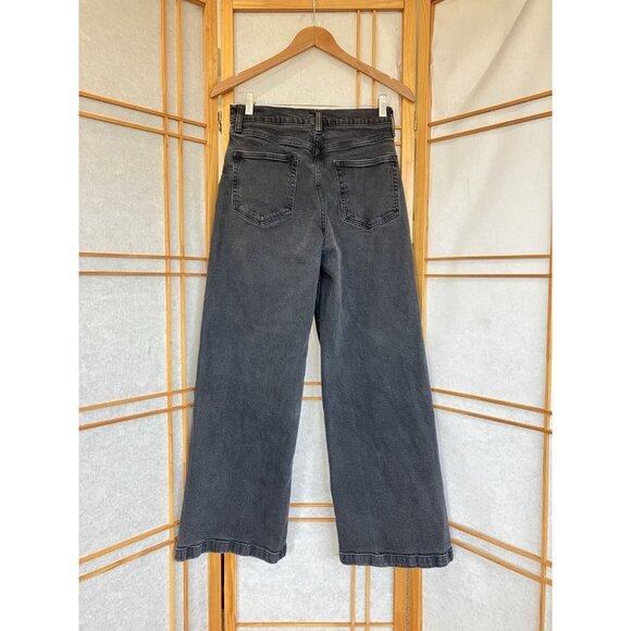 GAP Wide Leg Denim Jeans Pant Black High Rise Stride Size 28/6R - Picture 5 of 12